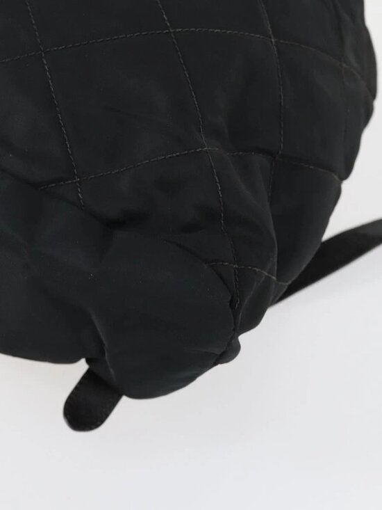PRADA Backpack Nylon Black Gold Auth ka1154 main image 4